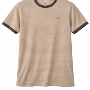 Eternity Men Beige Contrast Collar Summer T-Shirt