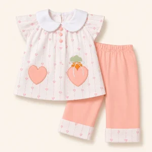 Baby Girls Shirt & Pajama Set Hearts Baby Pink